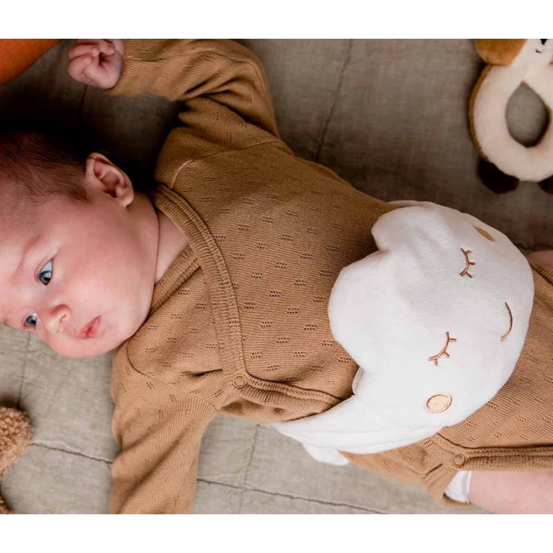 Cloudy Baby Hot Water Bottle with Cherry Pit Filling for Soothing Comfort