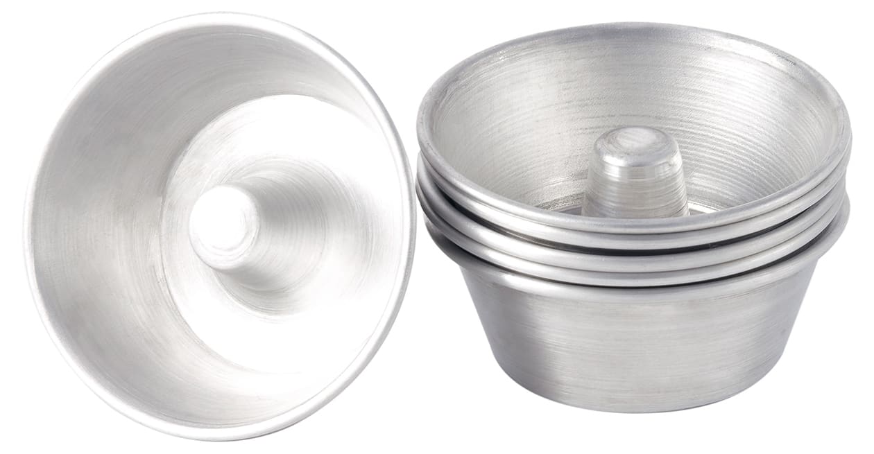 Patisse Aluminum Mini Savarin Molds Set of 6, 2.75-Inch Diameter, Oven Safe
