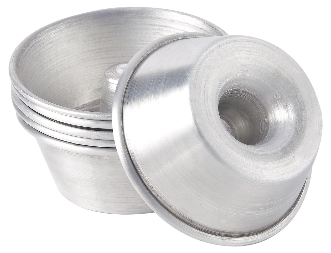 Patisse Aluminum Mini Savarin Molds Set of 6, 2.75-Inch Diameter, Oven Safe