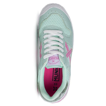 Munich Mini Goal Kids' Durable Green Sneakers with Toe Reinforcement