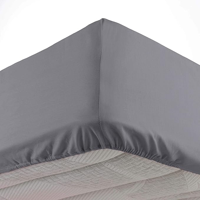 OEKO- TEX Drap housse 100% coton GRIS 140 x 190 cm