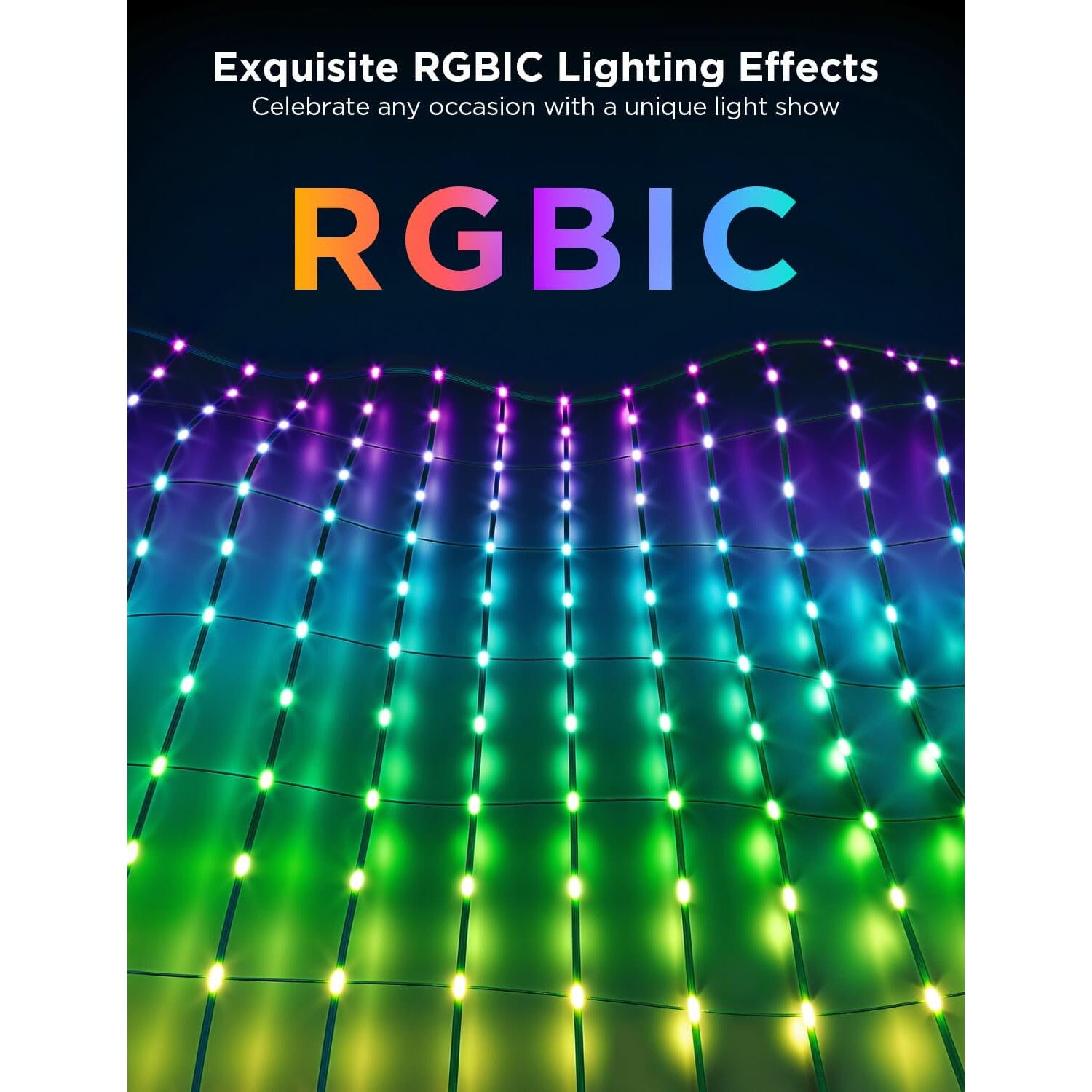 Govee RGBIC LED Net Lights for Bushes Outdoor Garden Decor Smart App Control