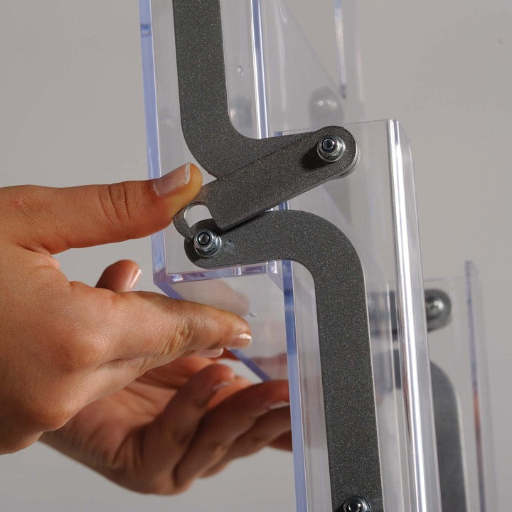 Newage Portable Zick-Zack Foldable Silver Indoor Brochure Holder