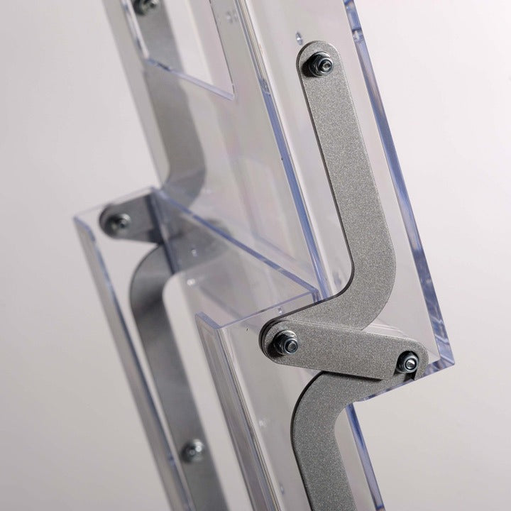Newage Portable Zick-Zack Foldable Silver Indoor Brochure Holder