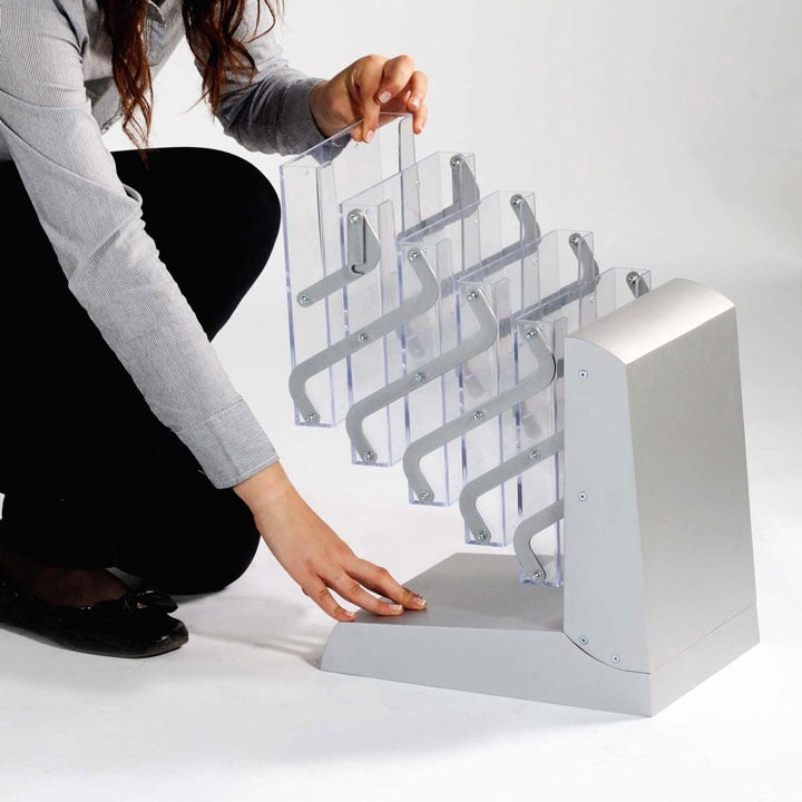 Newage Portable Zick-Zack Foldable Silver Indoor Brochure Holder