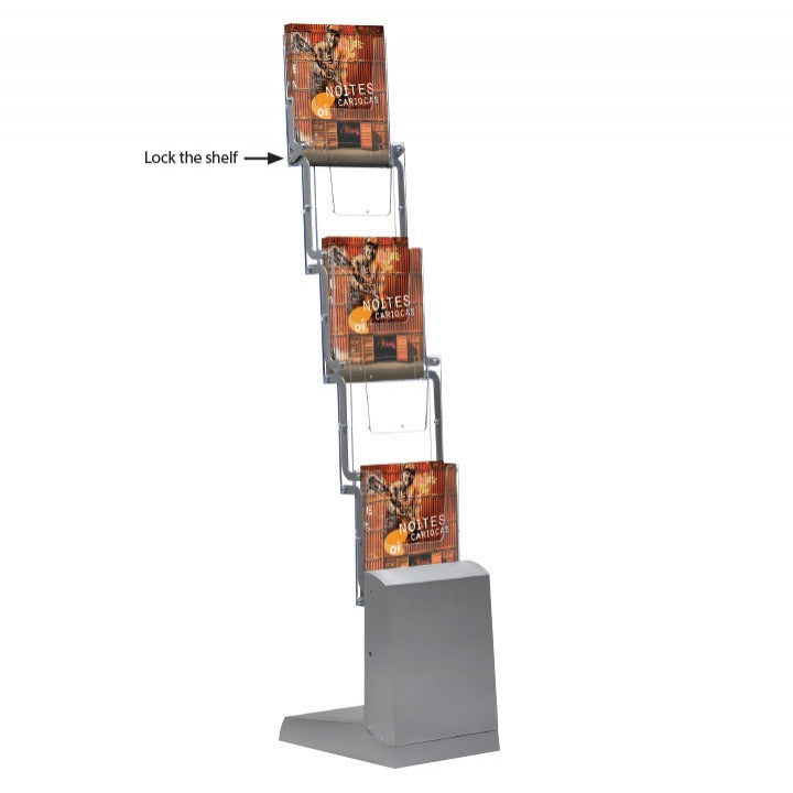 Newage Portable Zick-Zack Foldable Silver Indoor Brochure Holder