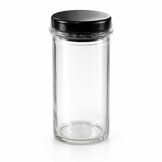 Glass Spice Jars with Bamboo Lids set of 8