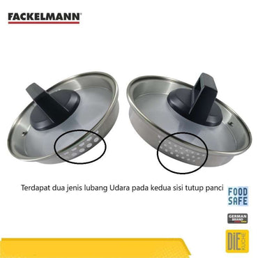 Fackelmann 9.4-inch Recycled Aluminum Casserole Pot with Non-Stick Ceramic Lid
