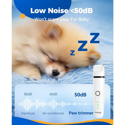 Oneisall N12 4-in-1 Pet Grooming Kit: Quiet, Cordless, Rechargeable Trimmer & Nail Grinder