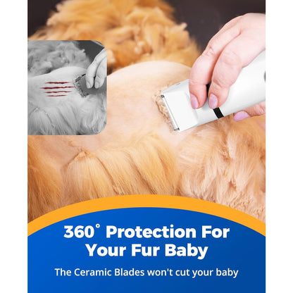 Oneisall N12 4-in-1 Pet Grooming Kit: Quiet, Cordless, Rechargeable Trimmer & Nail Grinder