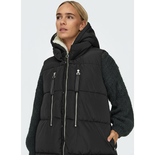 ONLY Women's Hooded Quilted Puffer Gilet - Warm Winter Layering Vest