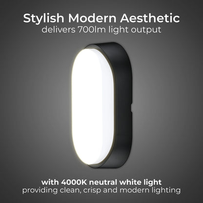 Luceco EBEO10S40-01 Oval LED Exterior Bulkhead, 700lm, 10W, IP54 - Gomix Brands Outlet
