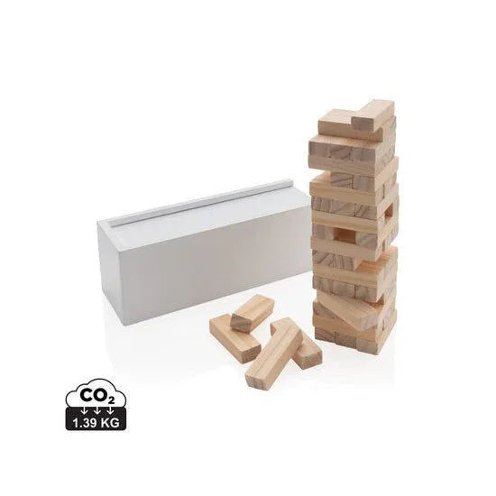 FSC Deluxe Tumbling Tower: Premium Wooden Stacking Game for Family Fun - Gomix Brands Outlet