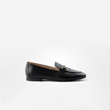 Paul Green Women's Super Soft Black Leather Loafers Gold Bit Comfort