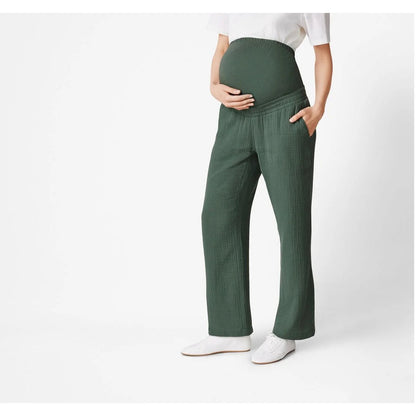 Wide Leg Maternity Pants Cotton