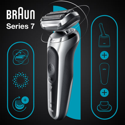 Braun Series 7 71-S7200cc Electric Shaver for Men, Wet & Dry, 360° Flex Head