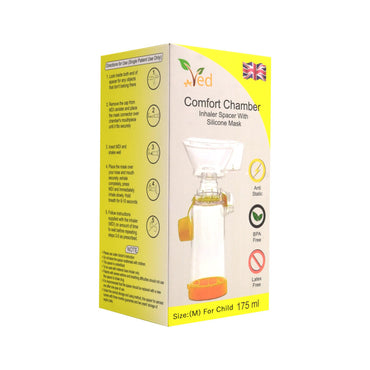 Child Friendly Anti-Static Inhaler Spacer Device Chamber for Metered Dose Inhalers