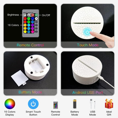 Veeki 3D Sonic Night Light 16-Color LED with Remote