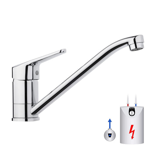 IBERGRIF M14450-98 Low Pressure Kitchen Sink Mixer Tap with 360° Swivel, Brass Chrome