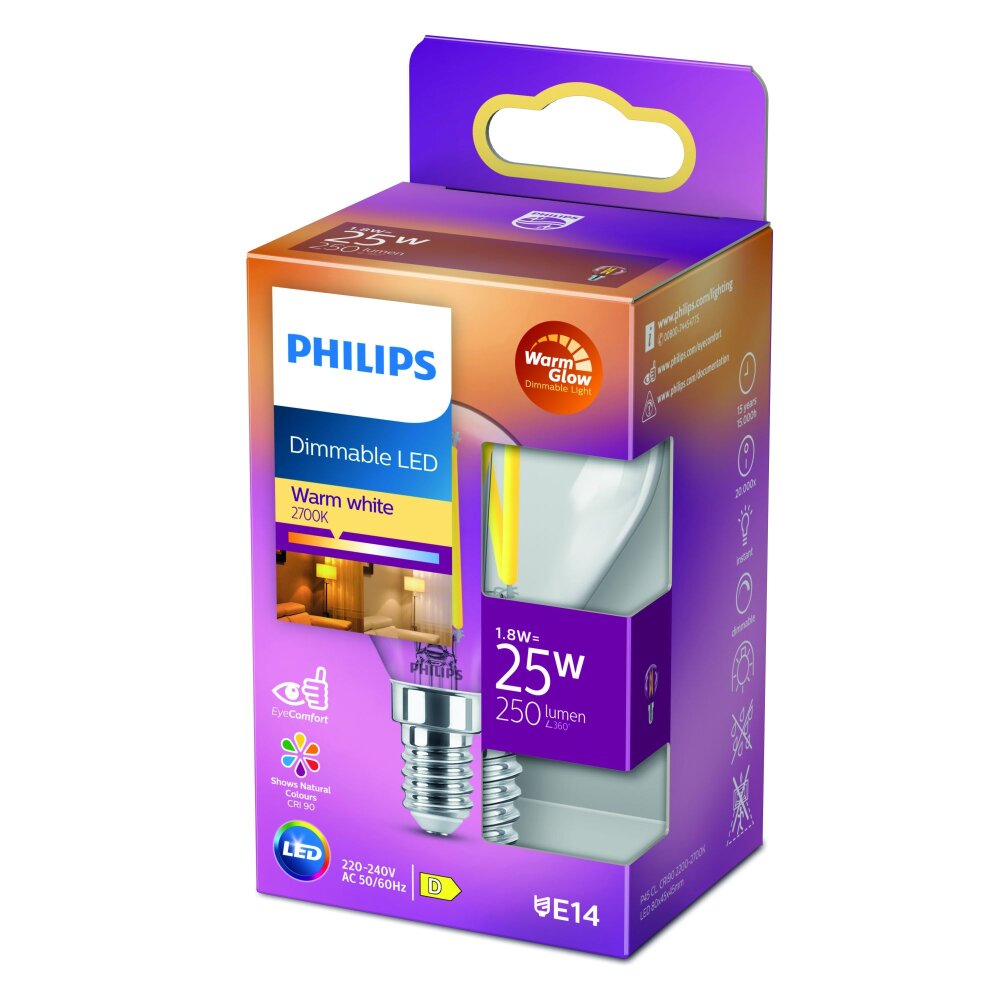Philips LED E14 2W 2200K-2700K 270lm