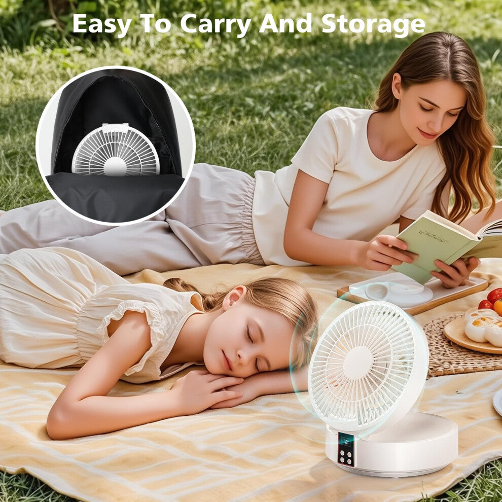 XUEYUWEN USB Rechargeable Oscillating Desk Fan with Remote Control