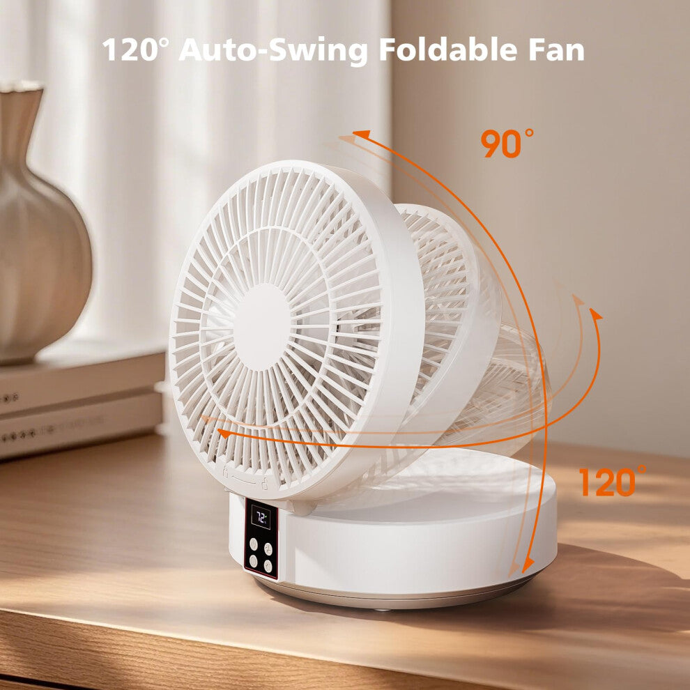 XUEYUWEN USB Rechargeable Oscillating Desk Fan with Remote Control