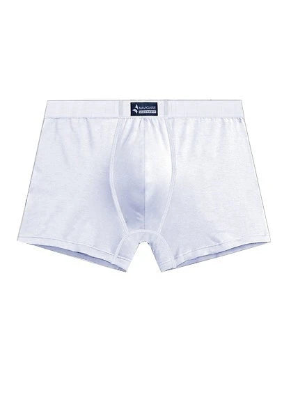 White Men's Boxer Briefs, Soft Cotton Blend, Comfortable Everyday Underwear