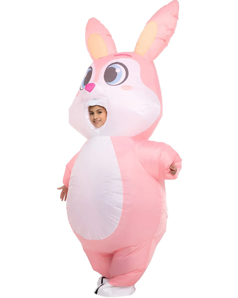 Pink Inflatable Adult Bunny Costume Fun Easter Party Outfit
