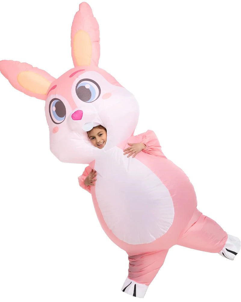 Pink Inflatable Adult Bunny Costume Fun Easter Party Outfit
