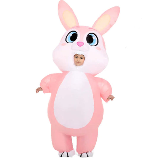 Pink Inflatable Adult Bunny Costume Fun Easter Party Outfit