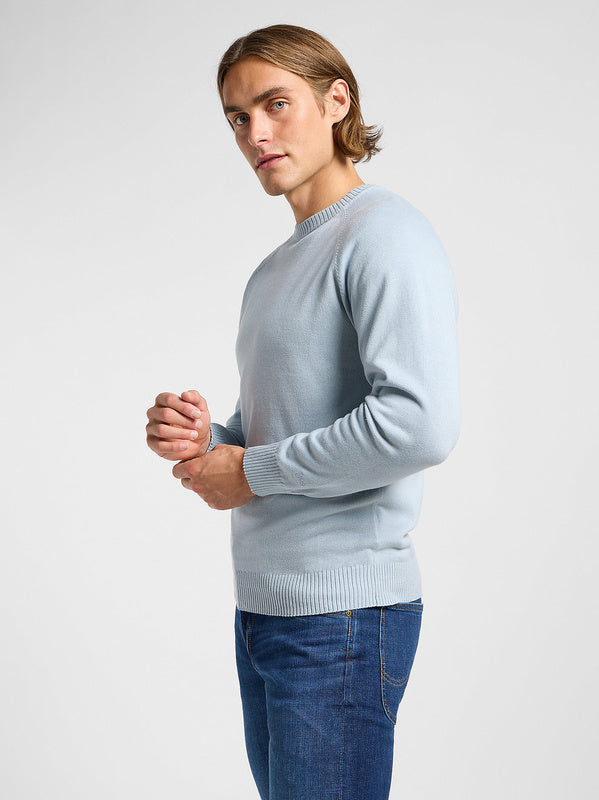Lee Men's Clean Raglan Sweater - Concrete Gray, 100% Cotton Knit