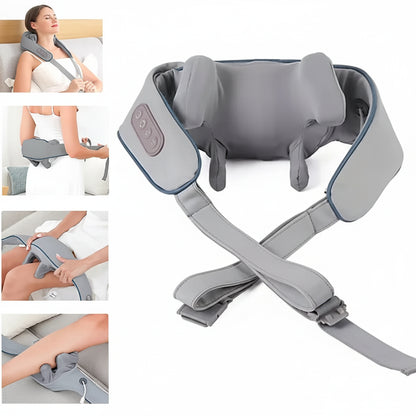 Cordless Shiatsu Neck & Back Massager with Heat – Portable Rechargeable Relief