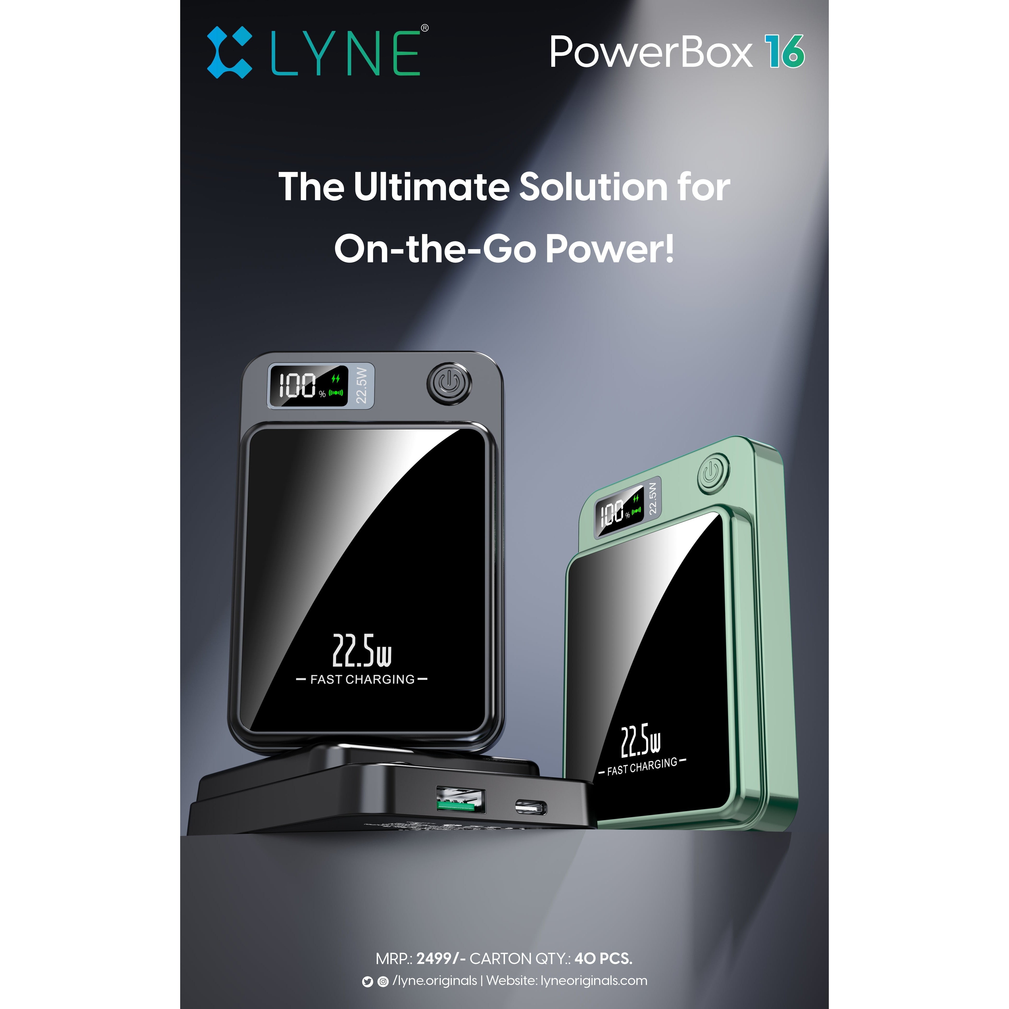 LYNE Powerbox 16 22.5W PD Output Magnetic Wireless Charging