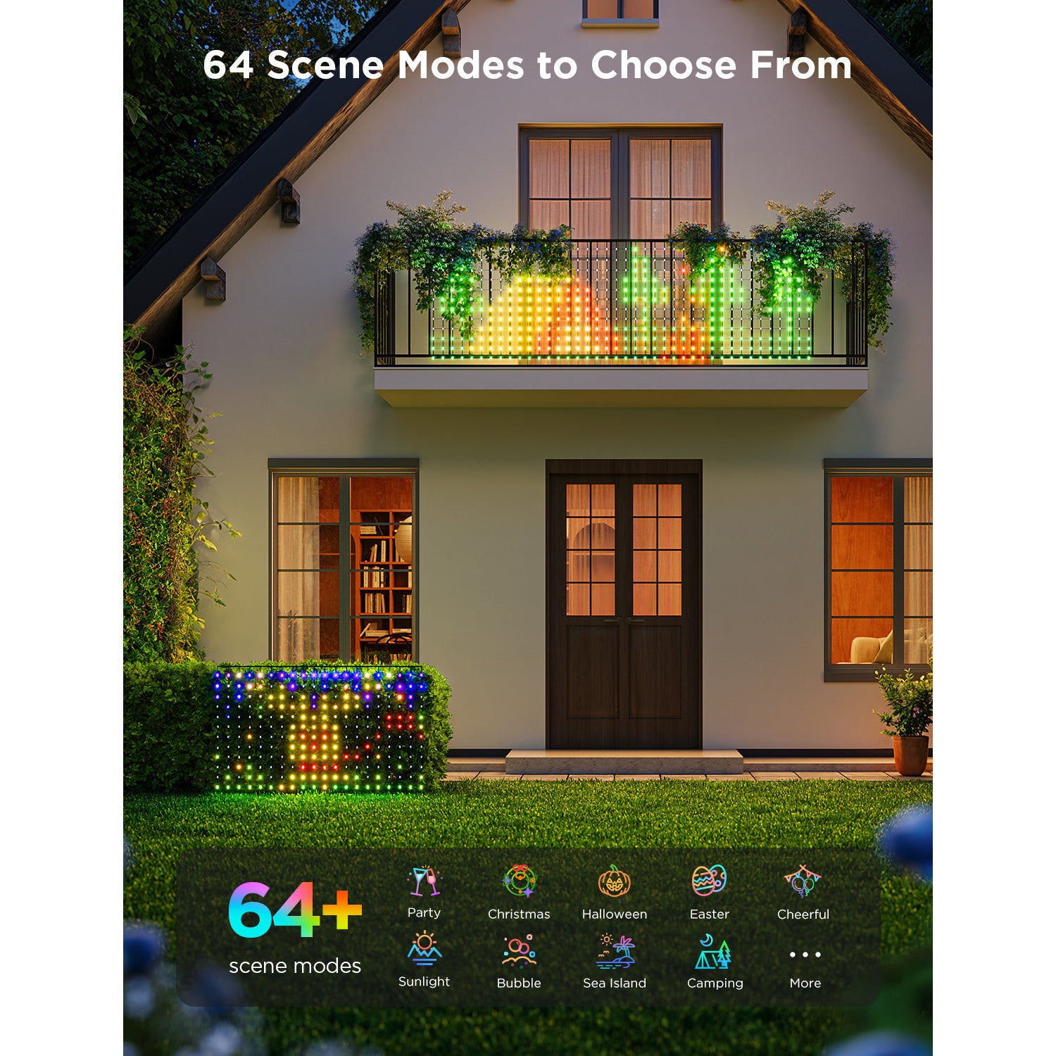 Govee RGBIC LED Net Lights for Bushes Outdoor Garden Decor Smart App Control