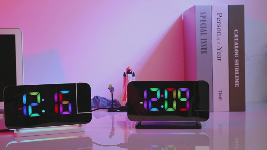 COOLNIGHT EN8853B-RGB Projection Alarm Clock Rose Gold