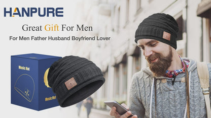 HANPURE Unisex Bluetooth Beanie Hat Black
