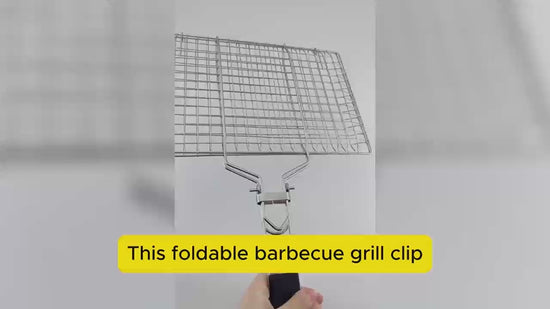 Ribber Folding Portable Fish Grilling Basket for Outdoor Grill
