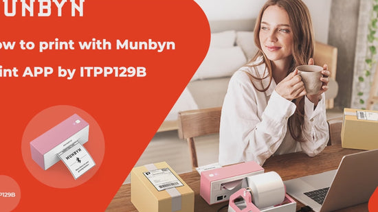 MUNBYN Bluetooth Wireless Thermal Label Printer 129B