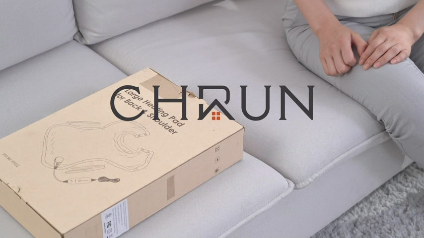 CHRUN Heating Pad for Back and Shoulder Pain Relief 4 Heat Settings 61 x 86 cm 2-Hour Auto Shut-Off Machine Washable Blue