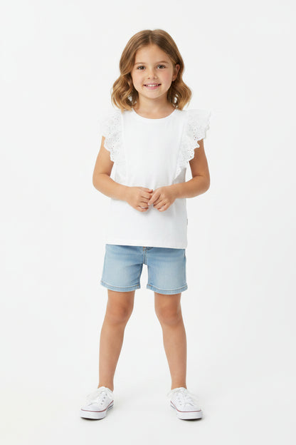 Lupilu Girls T‑Shirt Cotton Round Neck