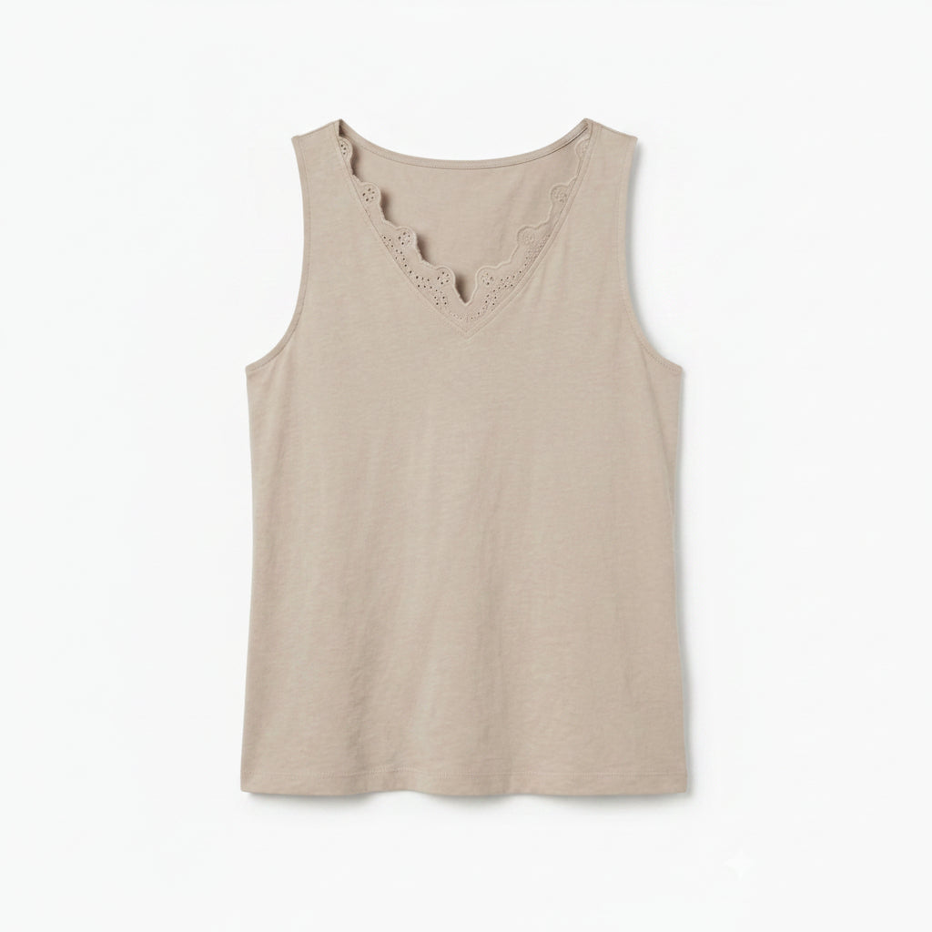 Esmara Women's Cotton Lace Top Beige 40/M 472766