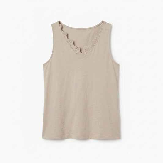 Esmara Women's Cotton Lace Top Beige 40/M 472766