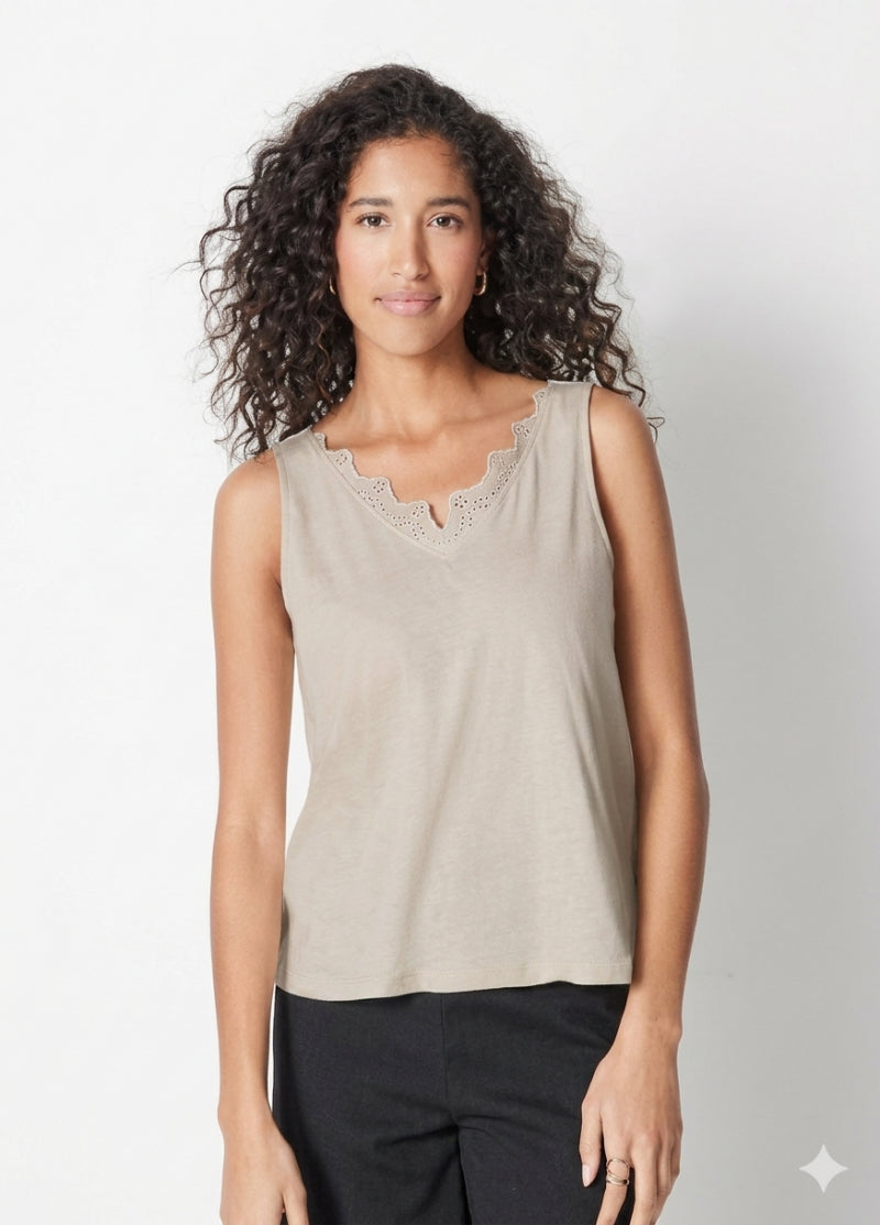 Esmara Women's Cotton Lace Top Beige 40/M 472766