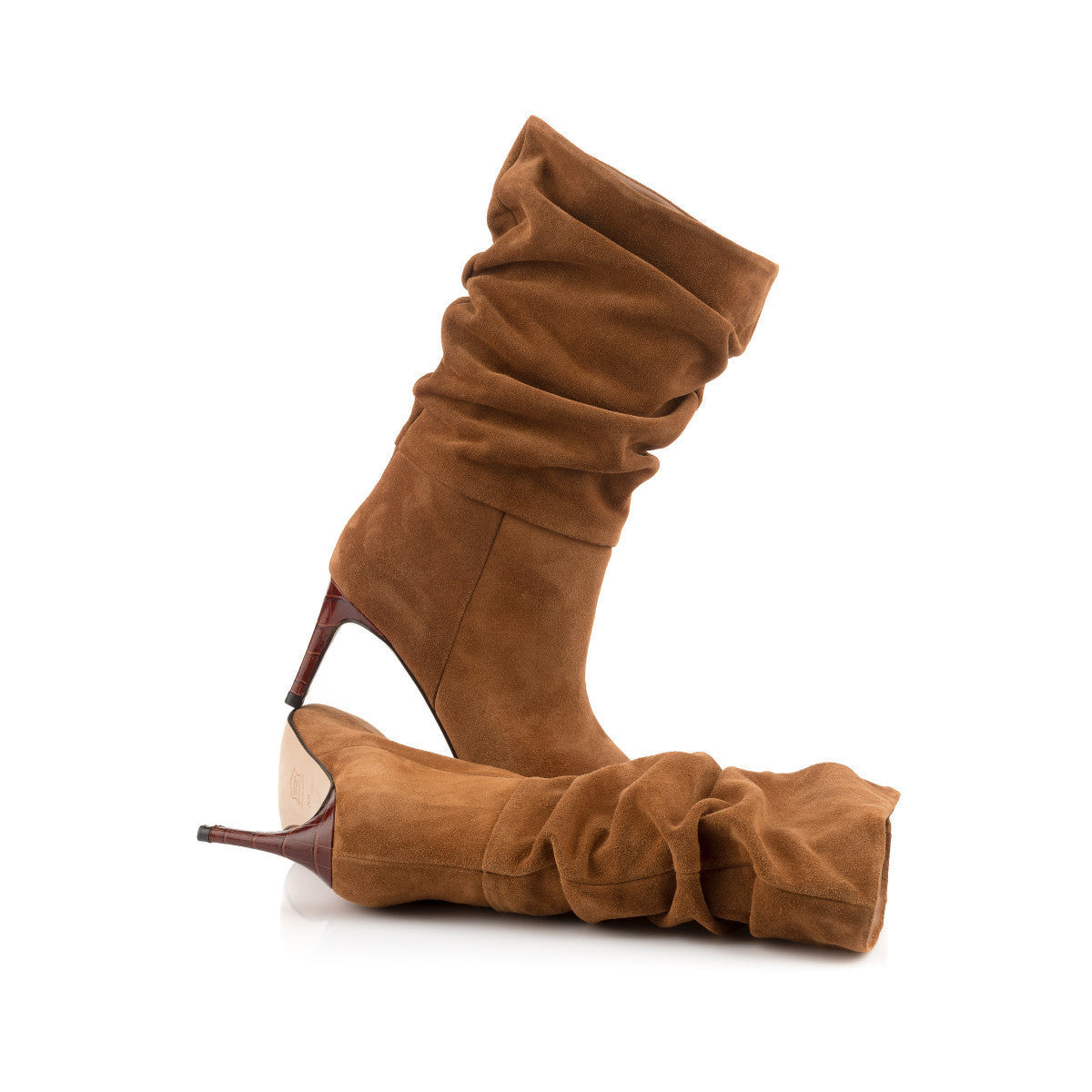 Gant Bettany Cognac Leather Stiletto Heel Women's Boots - Elegant Knee-High Design