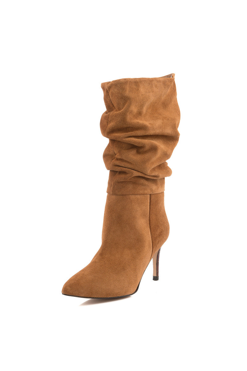 Gant Bettany Cognac Leather Stiletto Heel Women's Boots - Elegant Knee-High Design