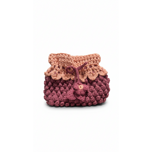 Handmade Crochet Purple - Pink Tissue Box Cover