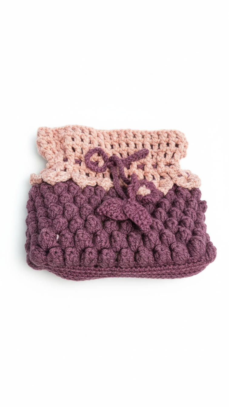 Handmade Crochet Purple - Pink Tissue Box Cover