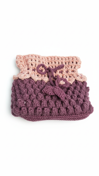 Handmade Crochet Purple - Pink Tissue Box Cover