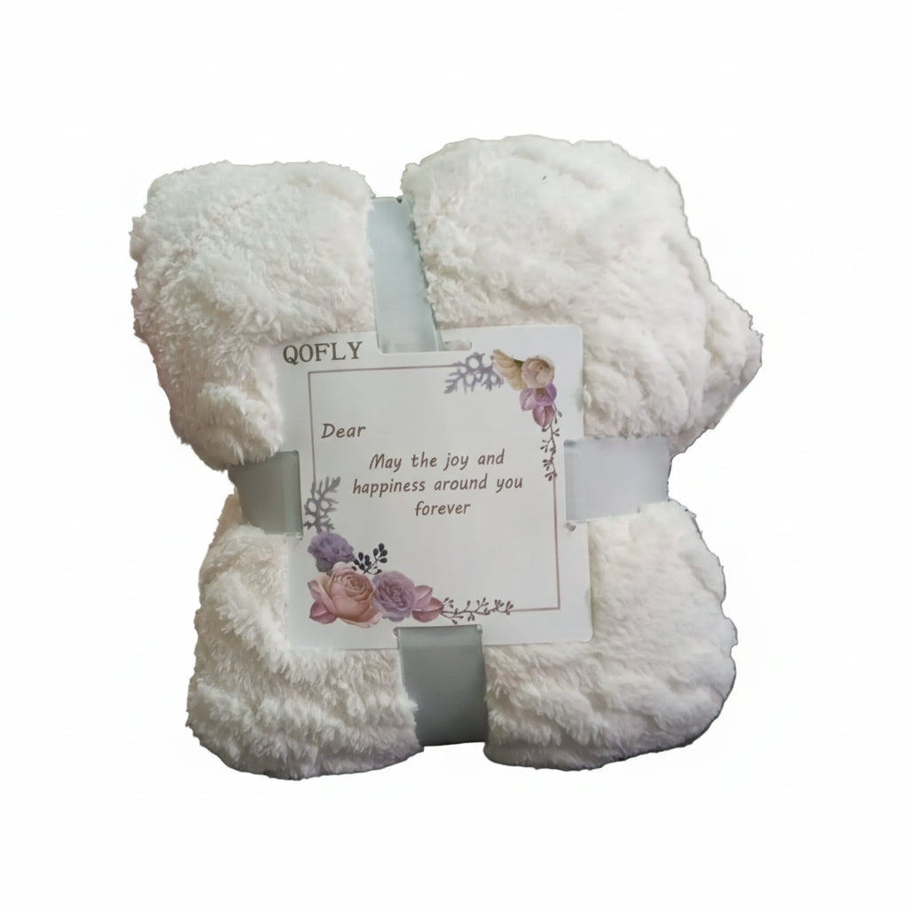 QOFLY Cuddly Fleece Blanket 150x200 cm Soft Flannel Throw