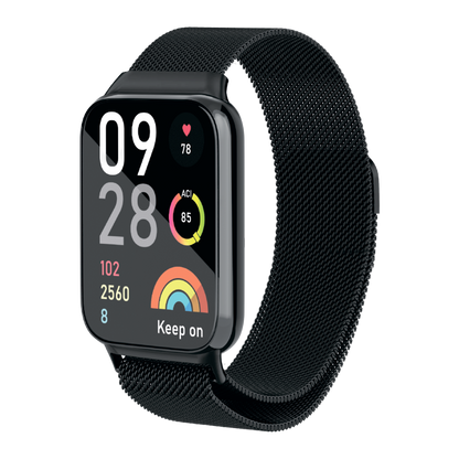 Red Line Milanese Loop Strap for Mi Band 8 Pro Black